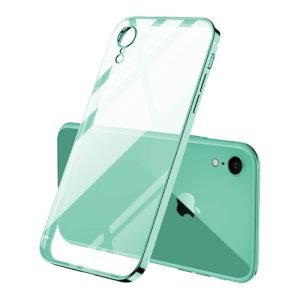 For Apple iPhone XR Smart Shockproof Luxury Stream Electro Plating Clear Elegant Case Cover (Green)