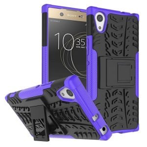 For Sony XA1 Ultra Heavy Duty Tough Kickstand Shockproof Rugged Case Cover (Purple)