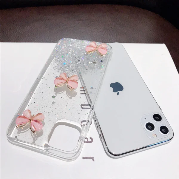 For Apple iPhone 8 Smart Shockproof Glitter Crystal butterfly Wrist Strap Case Cover (Green) - Image 8