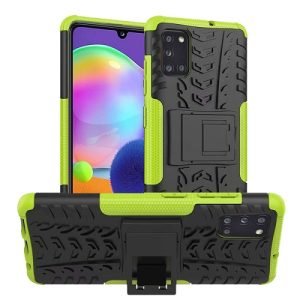 Samsung Galaxy A31 Heavy Duty Tough Kickstand Shockproof Rugged Case Cover (Green)