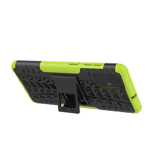 Samsung Galaxy A51 Heavy Duty Tough Kickstand Shockproof Rugged Case Cover (Green)