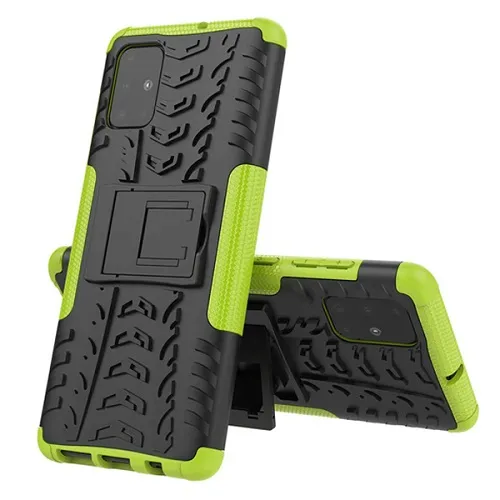 Samsung Galaxy A51 Heavy Duty Tough Kickstand Shockproof Rugged Case Cover (Green)