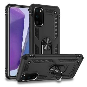 Samsung Galaxy Note 20 Magnetic Ring Rugged Shockproof Case Heavy Duty Protective Back Cover (Black)