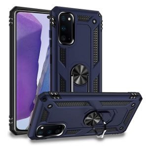 Samsung Galaxy Note 20 Magnetic Ring Rugged Shockproof Case Heavy Duty Protective Back Cover (Blue)