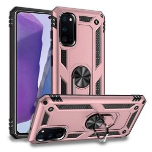 Samsung Galaxy Note 20 Magnetic Ring Rugged Shockproof Case Heavy Duty Protective Back Cover (Rose Gold)
