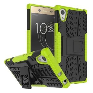 Sony XA1 Heavy Duty Tough Kickstand Shockproof Rugged Case Cover (Green)