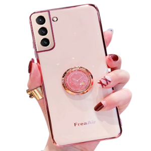 Samsung Galaxy S20 Ultra Plating Ring Cover Ring Case Shockproof Luxury Stream Plating Elegant Cover Case (Dark Green)
