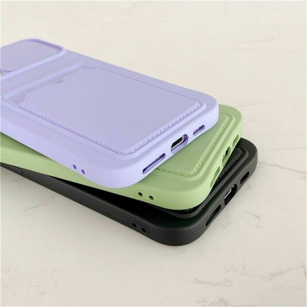 For Apple iPhone 11 Smart Shockproof Slide Camera Protector Card Slots Wallet Case Cover (Pink) - Image 7