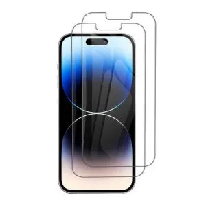 [2 Pack] Apple iPhone 14 Pro Tempered Glass Screen Protector Film Guard (Clear)