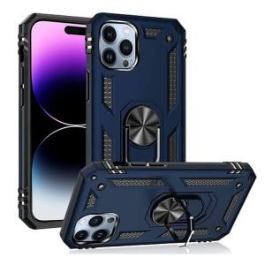 Apple iPhone 14 Pro Max Magnetic Ring Rugged Shockproof Case Heavy Duty Protective Back Cover (Blue)