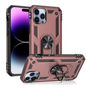 Apple iPhone 14 Pro Max Magnetic Ring Rugged Shockproof Case Heavy Duty Protective Back Cover (Rose Gold)