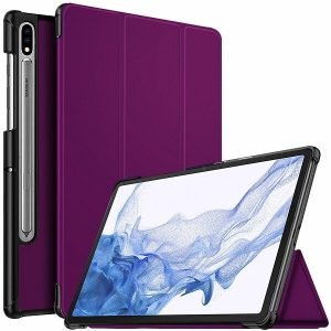 Samsung Galaxy Tab S8 11 inch 2022 Folio Smart Leather Magnetic Stand Case Shockproof Cover (Purple)