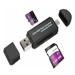 Memory Card Reader, 3in1 USB Type C Card Reader + USB OTG to USB 2.0 Adapter + Micro SD TF Card Reader for PCs and Notebooks SmartphonesTablets with OTG Function