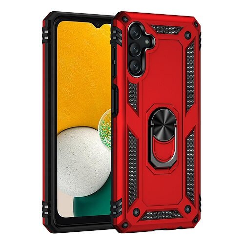 Samsung Galaxy A13 5G Magnetic Ring Rugged Shockproof Case Heavy Duty Protective Back Cover (Red)