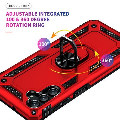 Samsung Galaxy S21 Plus 5G Magnetic Ring Rugged Shockproof Case Heavy Duty Protective Back Cover Galaxy S21+ (Red)