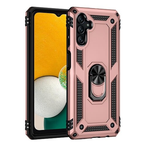 Samsung Galaxy A13 5G Magnetic Ring Rugged Shockproof Case Heavy Duty Protective Back Cover (Rose Gold)