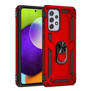 Samsung Galaxy A52 Magnetic Ring Rugged Shockproof Case Heavy Duty Protective Back Cover (Red)