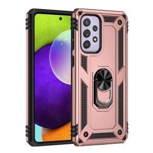 Samsung Galaxy A52 Magnetic Ring Rugged Shockproof Case Heavy Duty Protective Back Cover (Rose Gold)