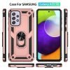 Samsung Galaxy A52 Magnetic Ring Cover Cover, Screen Protector,Tempered Glass, Wallet Leather Flip Cover, Charging Cable & Adapter. Samsung Galaxy A52 Magnetic Ring Rugged Shockproof Case Heavy Duty Protective Back Cover (Rose Gold)
