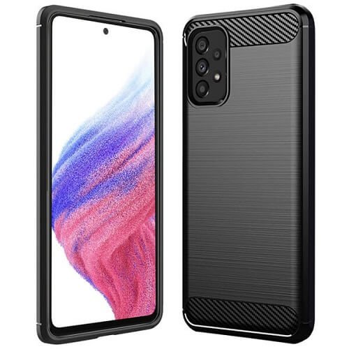 Samsung Galaxy A53 5G Shockproof Heavy Duty Rugged Matte Carbon Fiber Case Cover (Black)
