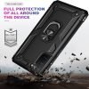 Samsung Galaxy S21 FE Magnetic Ring Rugged Shockproof Case Heavy Duty Protective Back Cover (Black)