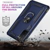 Samsung Galaxy S21 FE Magnetic Ring Rugged Shockproof Case Heavy Duty Protective Back Cover (Blue)