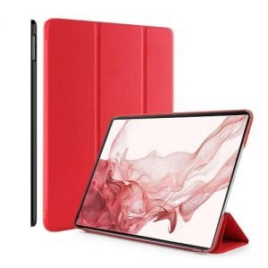 Samsung Galaxy Tab S8 11 inch 2022 Folio Smart Leather Magnetic Stand Case Shockproof Cover (Red)