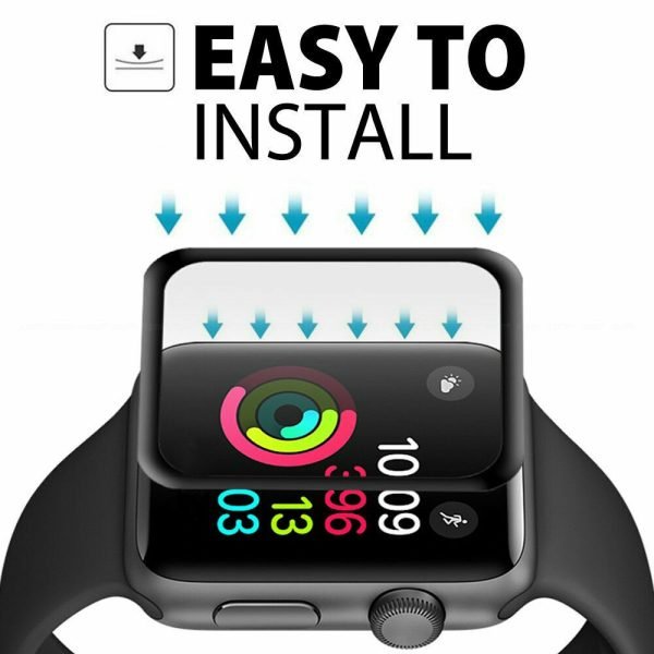 (2 Pcs) Fitbit Versa Screen Protector Full Coverage Tempered Glass Guard (Black) - Image 9