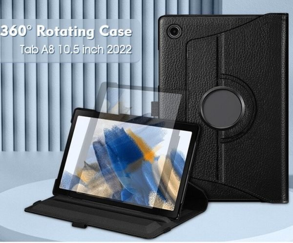 Samsung Galaxy Tab A8 10.5 (2021) SM-X200 X205 Case 360 Degree Rotating Stand Leather Shockproof Cover (Red) - Image 2
