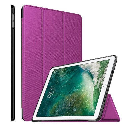 Apple iPad 12.9 2nd Gen 2017 Folio Smart Leather Magnetic Stand Case Cover (Purple)