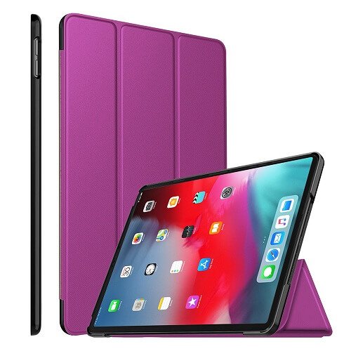 Apple iPad 12.9 3rd Gen 2018 Folio Smart Leather Magnetic Stand Case Cover (Purple)