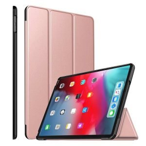 Apple iPad 12.9 3rd Gen 2018 Folio Smart Leather Magnetic Stand Case Cover (Rose Gold)