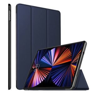 Apple iPad 12.9 5th Gen 2021 Folio Smart Leather Magnetic Stand Case Cover (Blue)