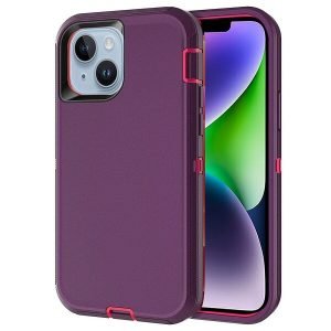 Apple iPhone 14 Plus Case Drop Resistant Defender Heavy Duty Rugged Shockproof Tough Cover (Purple)