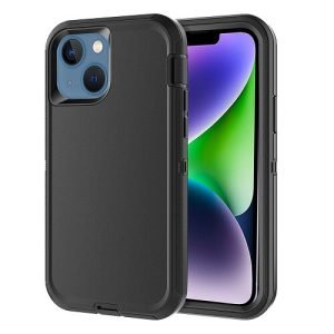 Apple iPhone 14 Plus Case Drop Resistant Defender Tradies Heavy Duty Rugged Shockproof Tough Cover (Black)