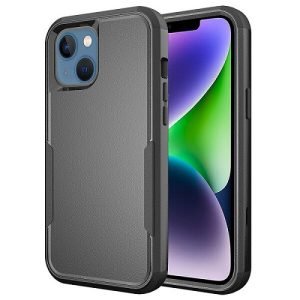 For Apple iPhone 14 Plus 3in1 Case Drop Resistant Defender Tradies Hybrid Armor Heavy Duty Rugged Shockproof Tough Cover (Black)