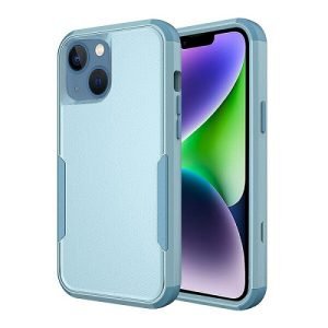 For Apple iPhone 14 Plus 3in1 Case Drop Resistant Defender Tradies Hybrid Armor Heavy Duty Rugged Shockproof Tough Cover (Sky Blue)