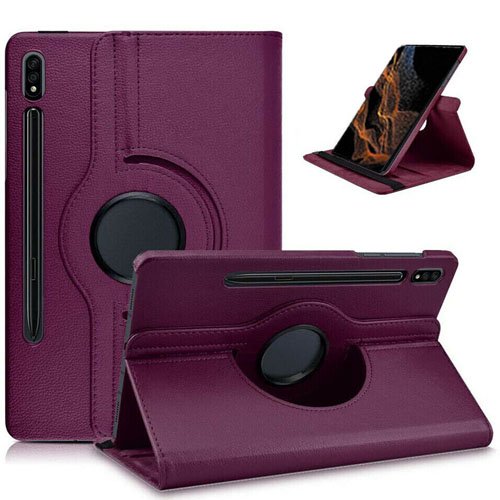 Samsung Galaxy Tab S8 Ultra 14.6 SM-X900 /X906 Leather Case 360 Degree Rotate Smart Stand Cover (Purple)