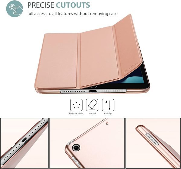 Apple iPad Air 4th Generation Case Folio Smart Leather Shockproof Magnetic Stand Cover (Rose Gold)