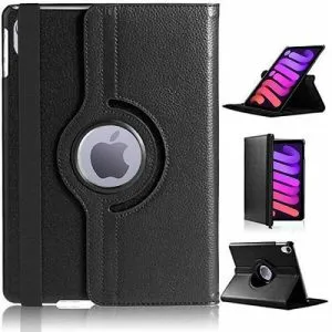 Apple iPad Mini 6 Leather Case 360 Degree Cover (Black)