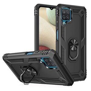 Samsung Galaxy A12 Magnetic Ring Cover Cover (Black)