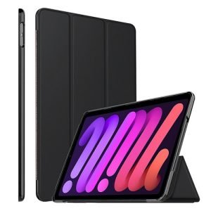 Apple iPad Mini 6 Folio Smart Leather Stand Case (Black)