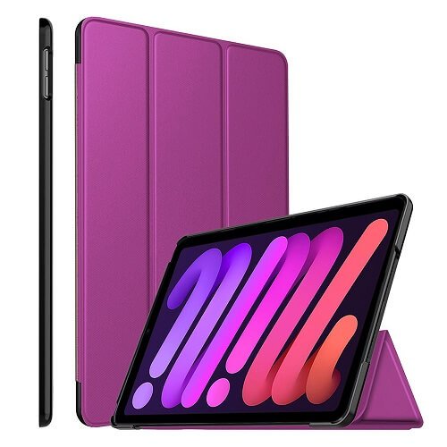 Apple iPad Mini 6 Folio Smart Leather Stand Case (Purple)