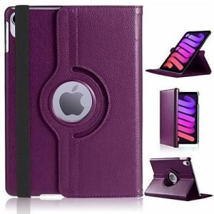 Apple iPad Mini 6 Leather Case 360 Degree Cover (Purple)