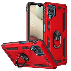Samsung Galaxy A12 Magnetic Ring Cover Cover (Red)