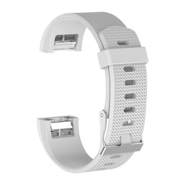 Fitbit Versa 2 Silicone Wristband Adjustable Silicone Rubber Watch Band Kit (White) - Image 2