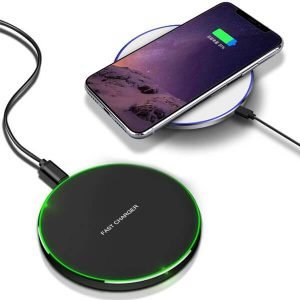 15W Qi Wireless Fast Charging Charger Pad for Apple iPhone Samsung Galaxy Huawei (Black)
