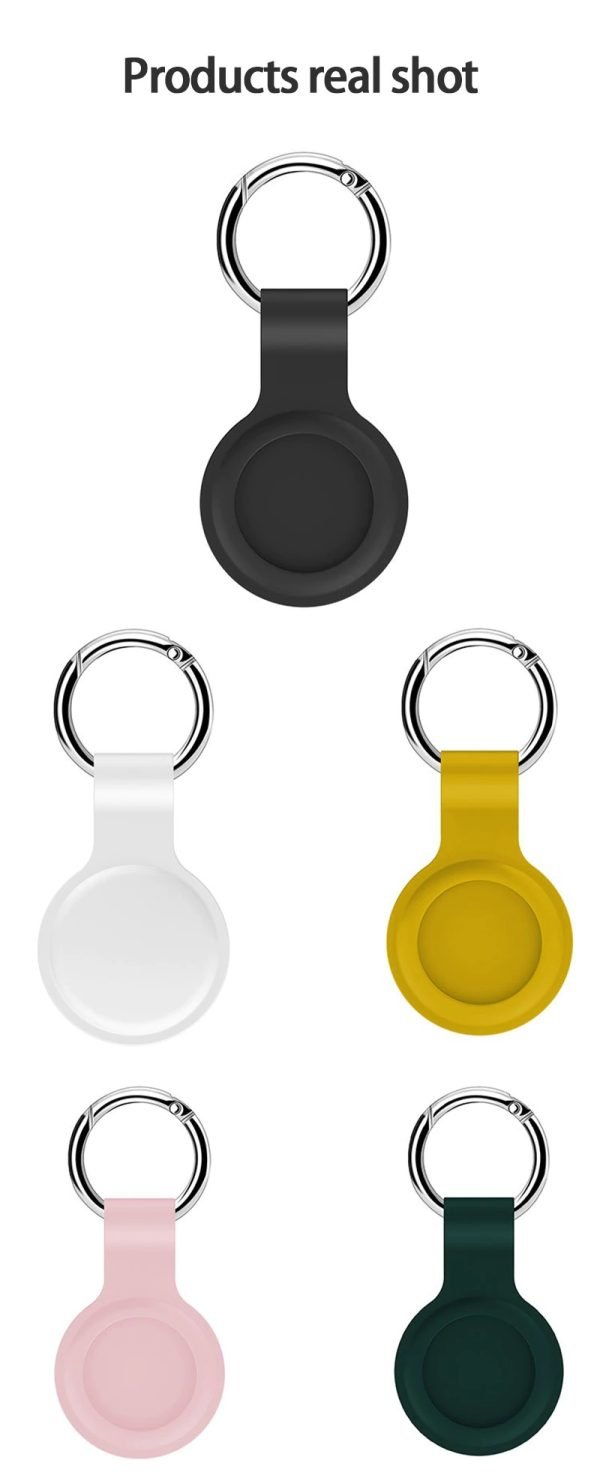AirTag Case with Key Ring, Secure Holder Protective Cover for Air Tag with Scratch Resistance Accessory - Black - Image 6