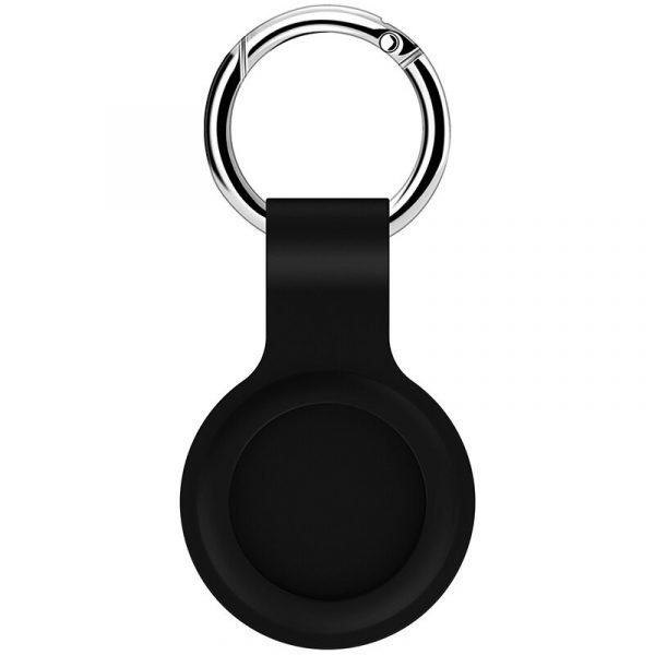 AirTag Case with Key Ring, Secure Holder Protective Cover for Air Tag with Scratch Resistance Accessory - Black