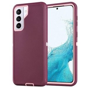Samsung Galaxy S21 FE Case Drop Resistant Defender Tradies Heavy Duty Rugged Shockproof Tough Cover S21 FE (Purple)